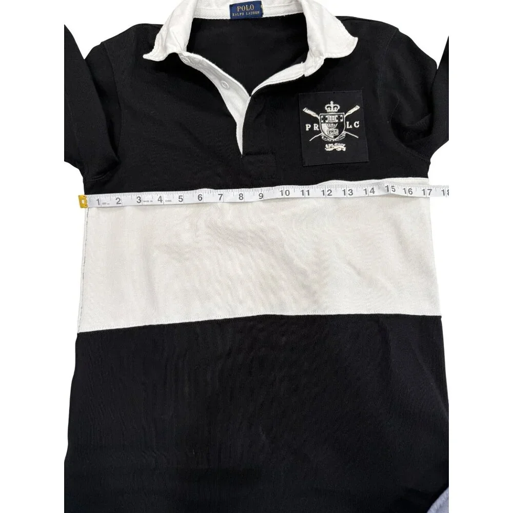 Polo Ralph Lauren Womens Rugby Dress Black & White Stripped Long Sleeve Size XS - Picture 6 of 9